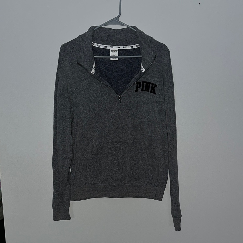 PINK Victoria's Secret Gray Zip Up Sweater